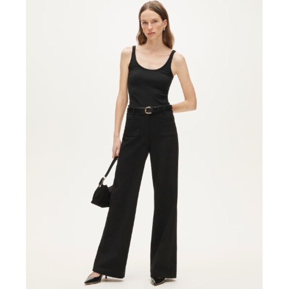 NEW J. Crew Carolina Pant Size 6 Black Wide Leg Four-Season Stretch Trousers